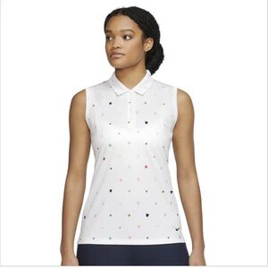 Nike Women's White Sleeveless Polo Top